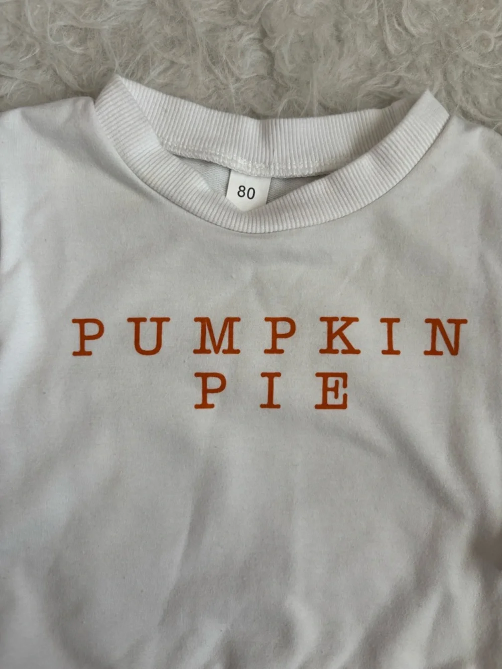 Baby Girl Pumpkin Pie White Sweatshirt & Orange Ruffle Flare Leggings Set